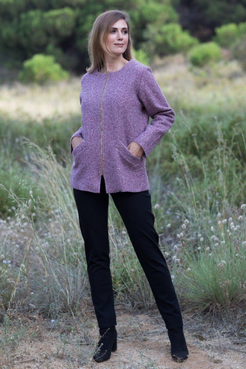 17047- Chaqueta- Granate, gris